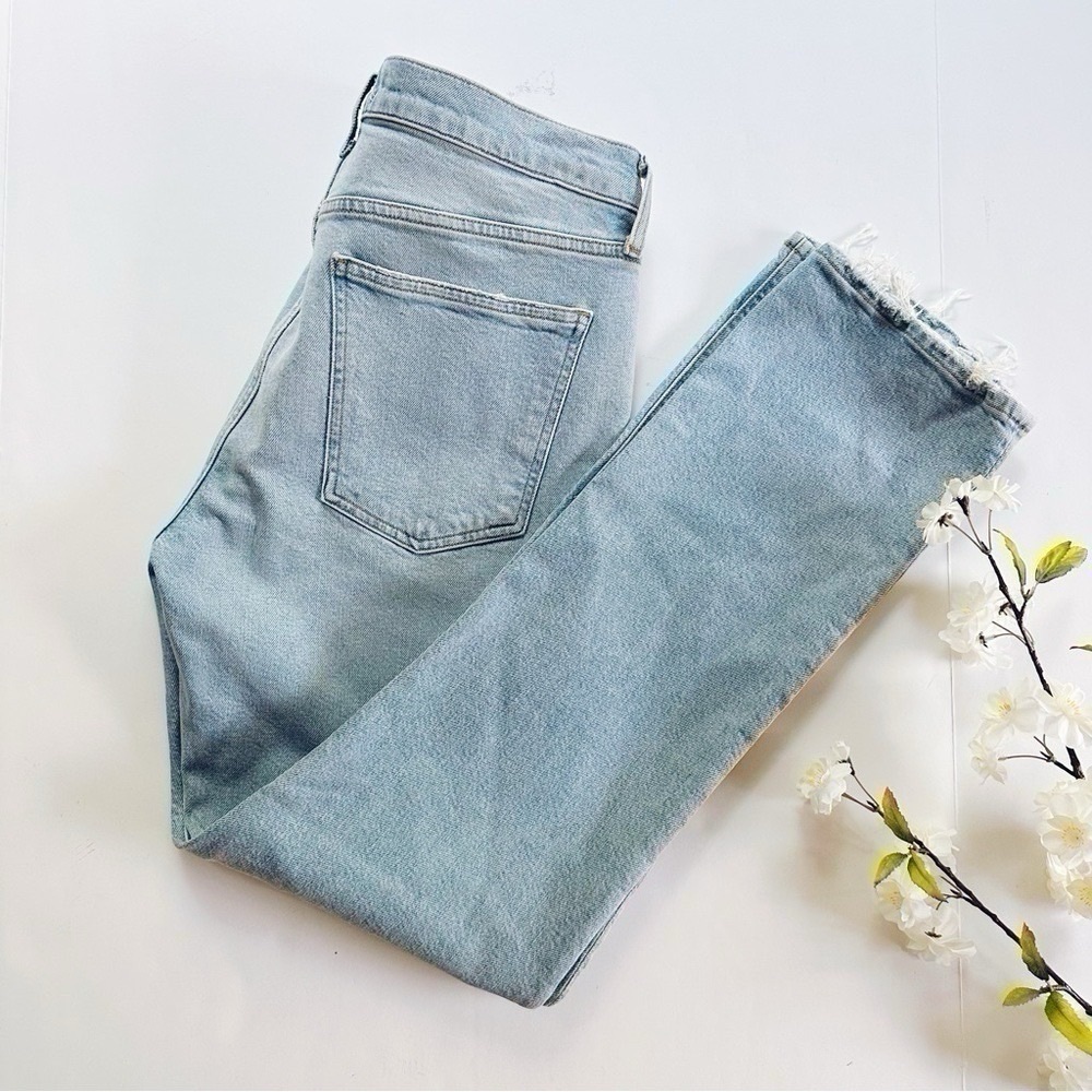 Agolde Lyle Rift Jeans Blue Straight High Rise - Picture 10 of 14
